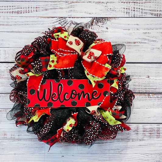 Welcome, Ladybug Wreath